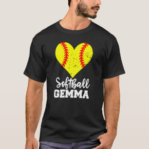 Softball Gemma Softball Heart Grandma Gemma T-Shirt
