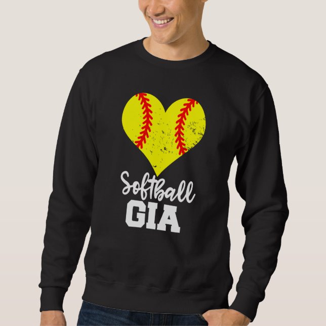 Softball Gia Softball Heart Grandma Gia Sweatshirt (Front)