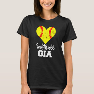 Softball Gia Softball Heart Grandma Gia T-Shirt