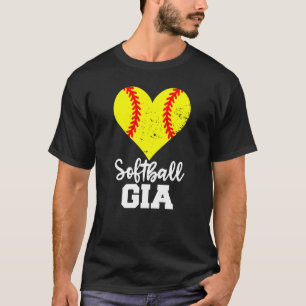 Softball Gia Softball Heart Grandma Gia T-Shirt