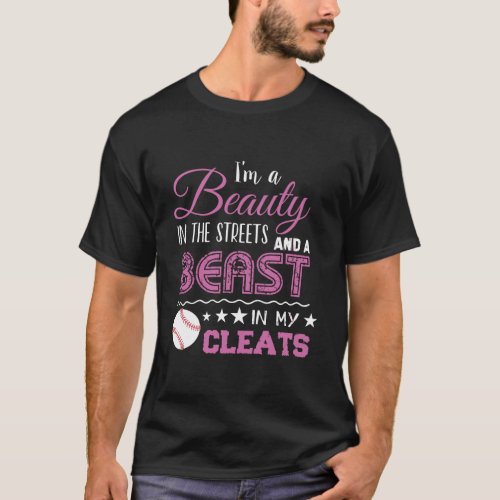 Softball Gift For Teen Girls Cute Saying Beast In  T_Shirt
