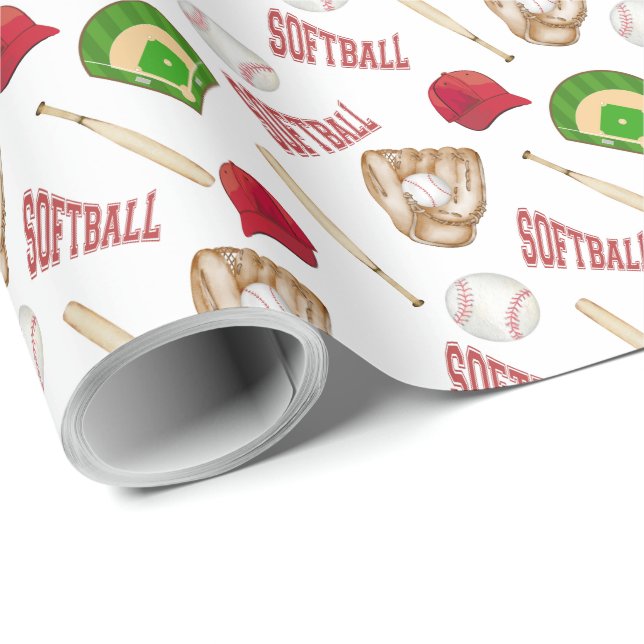 Softball Gift Wrapping Paper (Roll Corner)