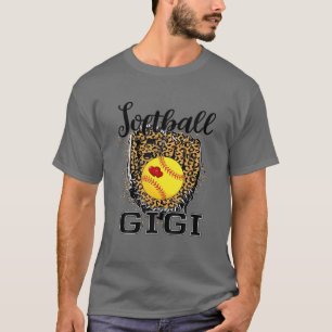 Softball Gigi Leopard Game Day Grandma Sport Lover T-Shirt