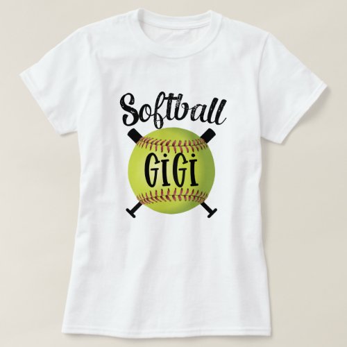 Softball Gigi Womens Grandma Granddaughter game T_Shirt