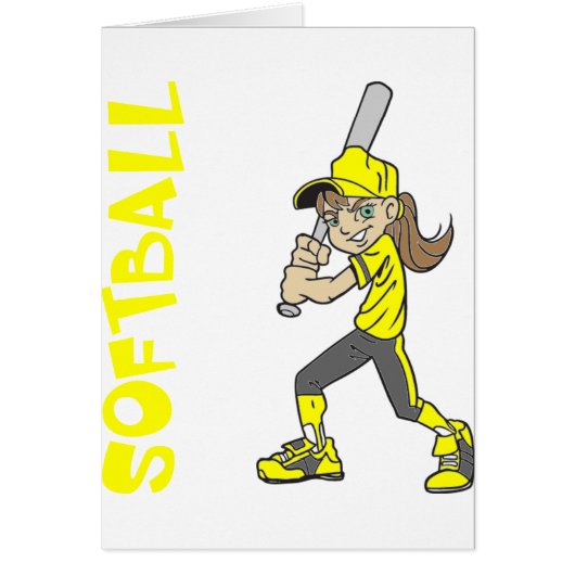 SOFTBALL GIRL BAT TEXT CARDS (Front)