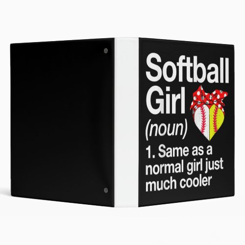 Softball Girl Definition Sassy Sports 3 Ring Binder