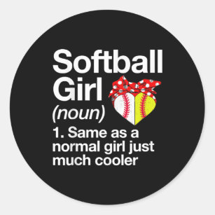 Softball Funny Quote Pitcher Cute Girl 64 Softball' Sticker