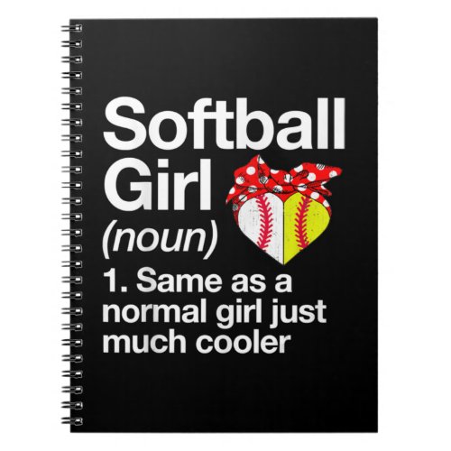 Softball Girl Definition Sassy Sports Notebook