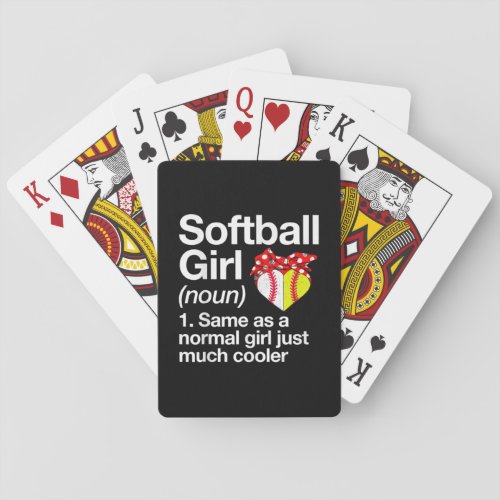 Softball Girl Definition Sassy Sports Playing Cards