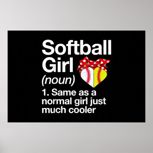 Softball Girl Definition Sassy Sports Poster