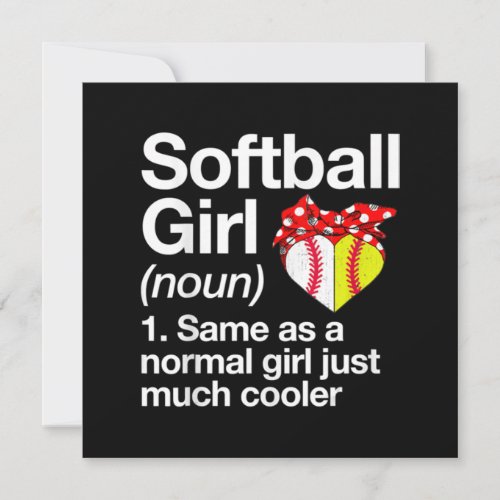 Softball Girl Definition Sassy Sports Thank You Card