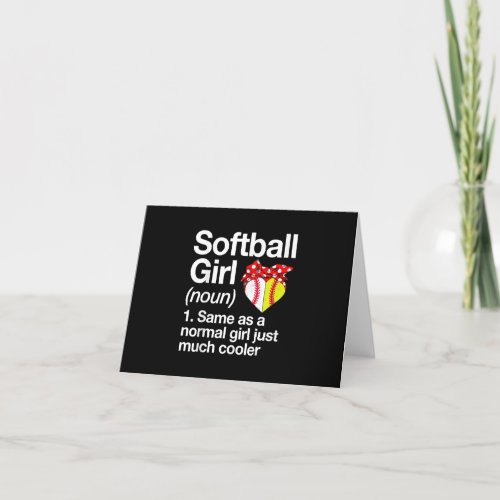 Softball Girl Definition Sassy Sports Thank You Card