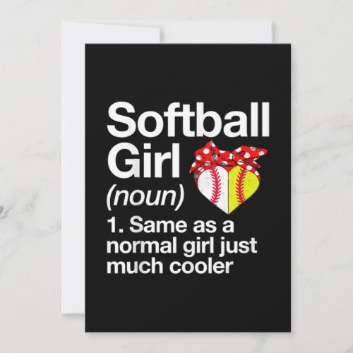 Softball Girl Definition Sassy Sports Thank You Card