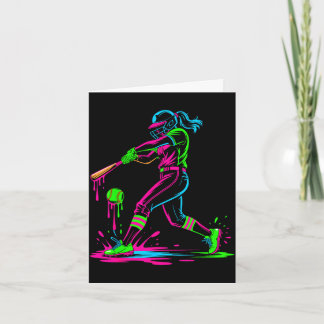 Softball girl ice cream softball drip card