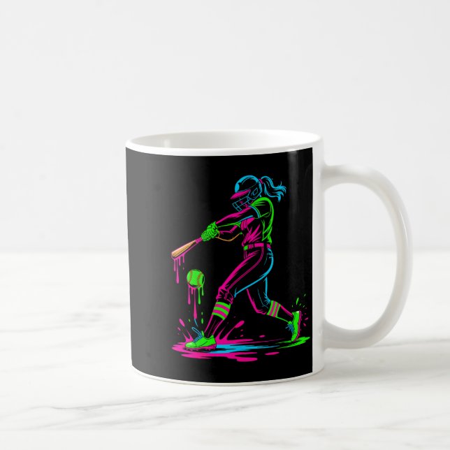 Softball girl ice cream softball drip  coffee mug (Right)