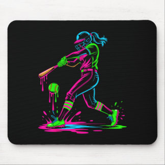Softball girl ice cream softball drip mouse pad
