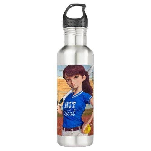 Softball Girl  Stainless Steel Water Bottle