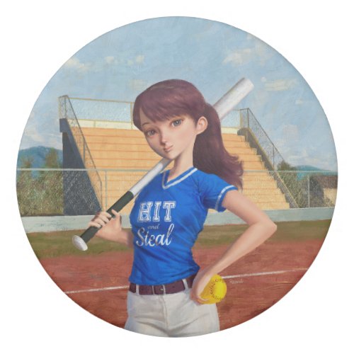 Softball Girl Strength and Determination  Eraser