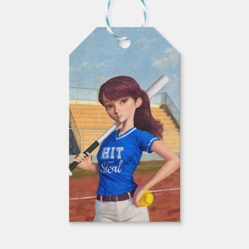 Softball Girl Strength and Determination Gift Tags