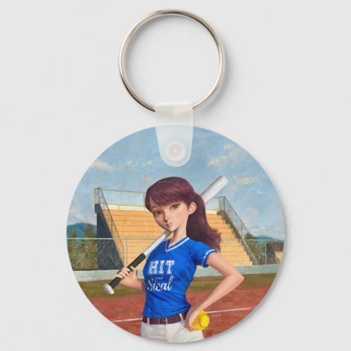 Softball Girl Strength and Determination  Keychain