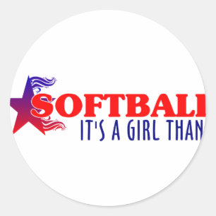 Softball...Girl Thang Classic Round Sticker