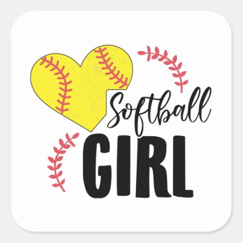 Softball Girl  Trainer Team Sport Gift Idea Square Sticker