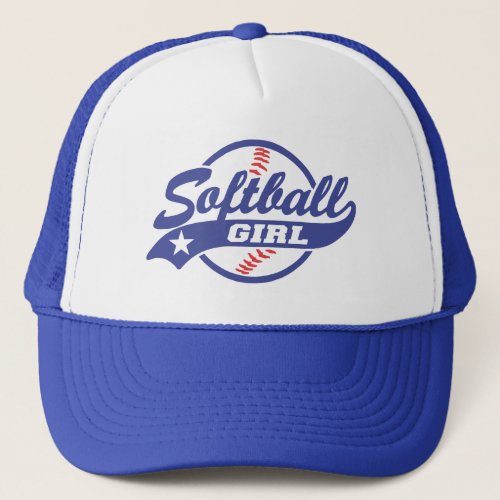 Softball girl trucker hat