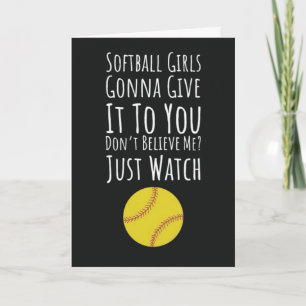 Softball Girls Cards Team Player For Kids For Her