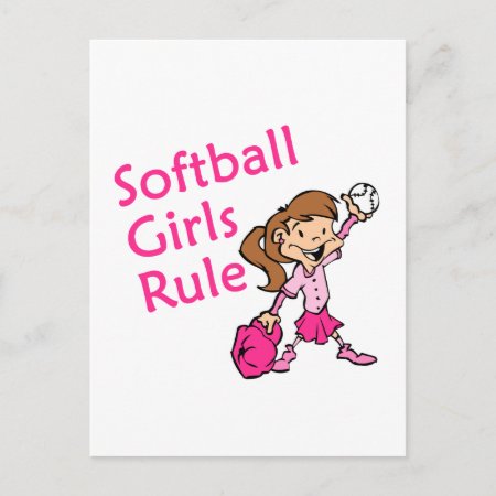 Softball Girls Rule Postcard