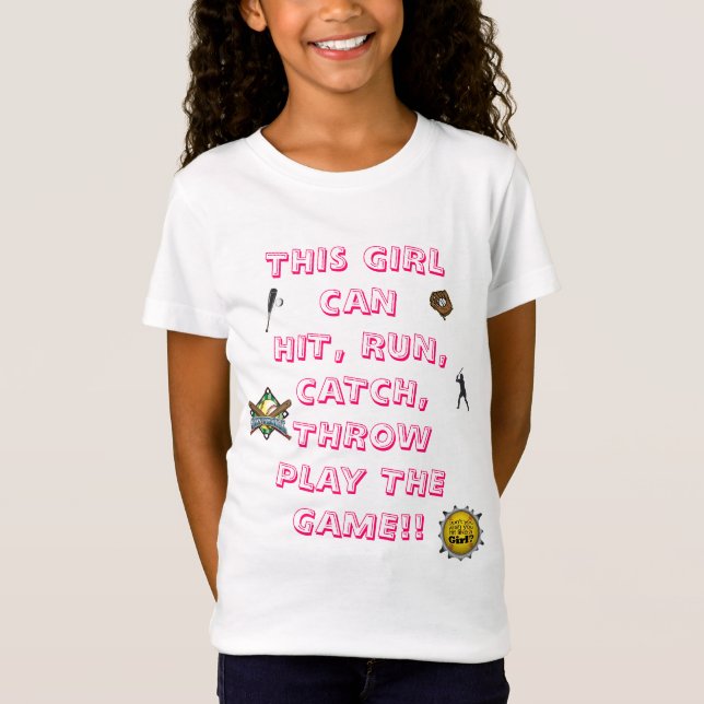 softball-girls, Softball.Softball Player Silhou... T-Shirt (Front)