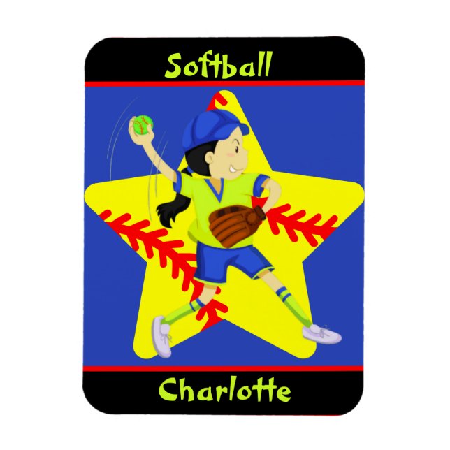  Softball Girls Star Pitcher Personalized     Magnet (Vertical)