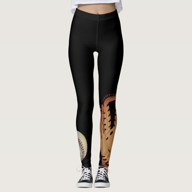 Softball Glove and Ball Leggings (Front)