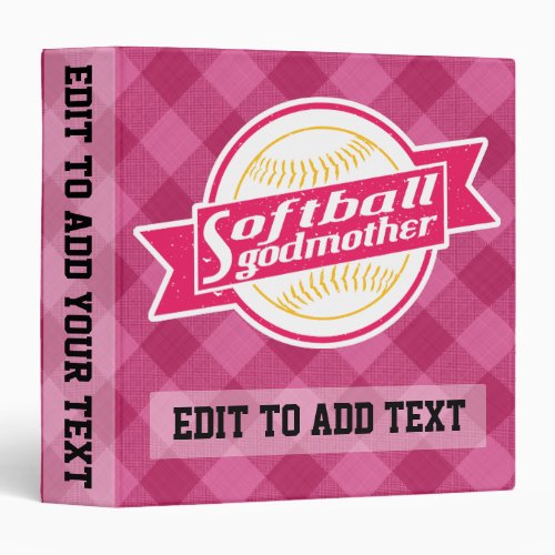 Softball Godmother Binder Album Customizable