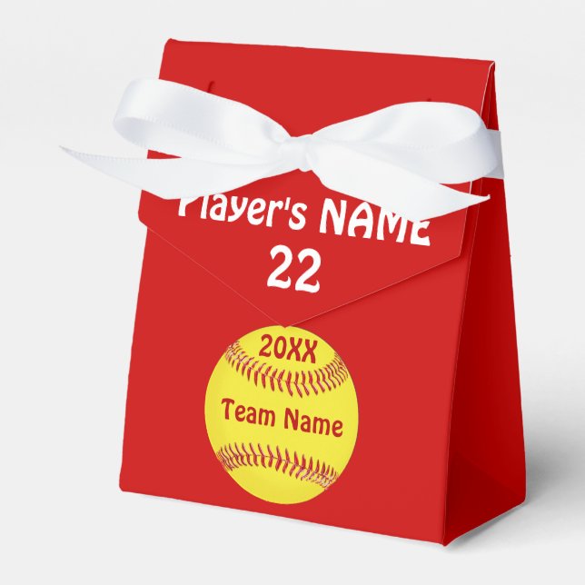 Softball Goodie Boxes with Your Colors, Your Text (Front Side)