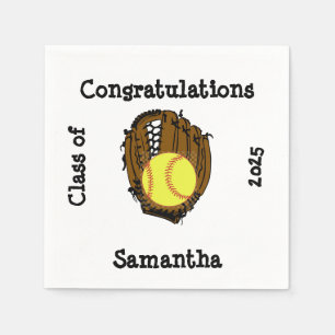 Softball Graduation Class of Congratulations Napkins