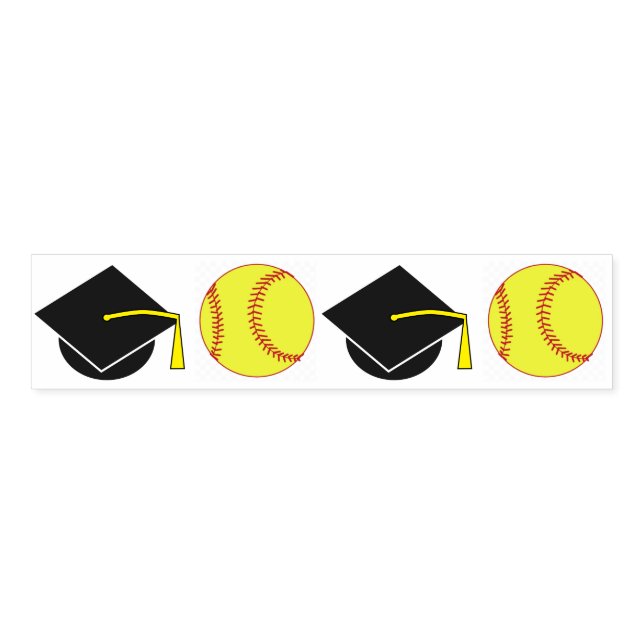 Softball Graduation Napkin Bands (Unfolded)