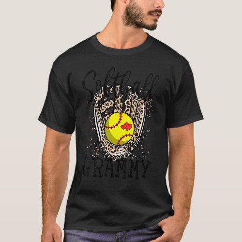 Softball Grammy Leopard Game Day Softball  Mothers T_Shirt