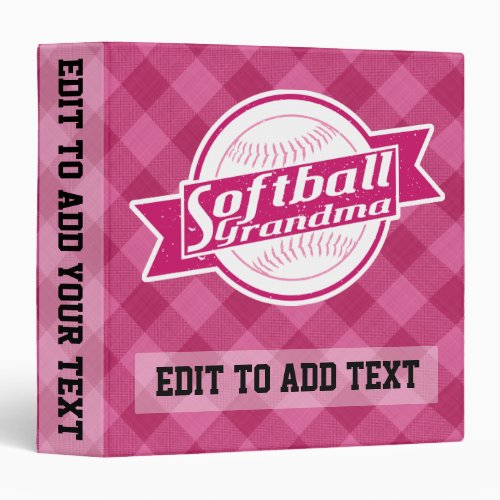 Softball Grandma Binder Album Customizable