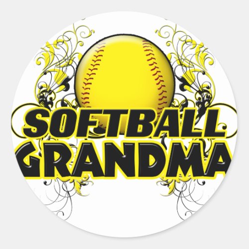 Softball Grandma crosspng Classic Round Sticker