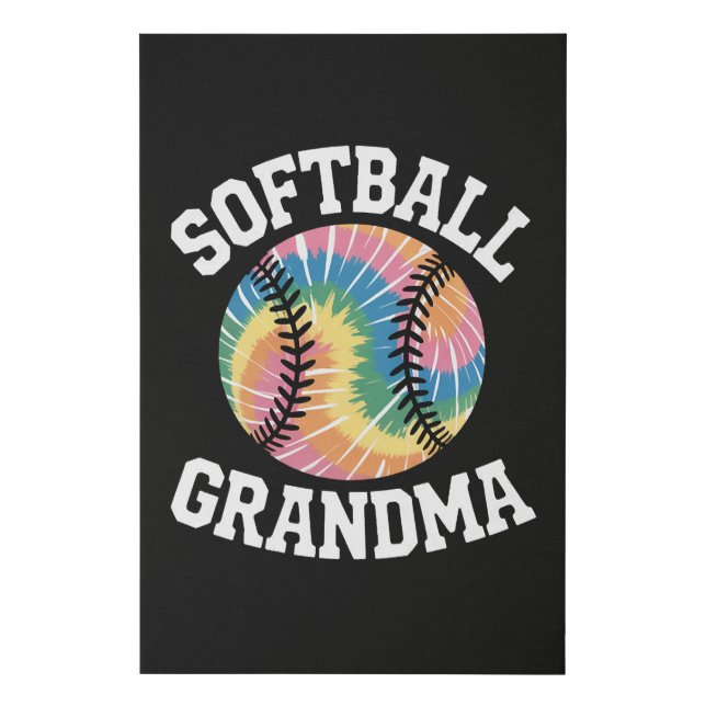 Softball Grandma Faux Canvas Print (Front)