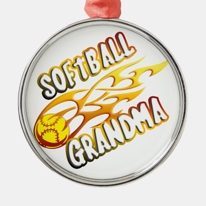 Softball Grandma (flame).png Christmas Ornament