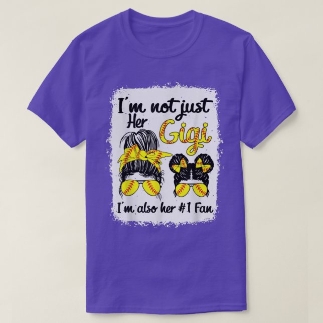 Softball Grandma Gigi Granddaughter Fan Baseball M T-Shirt (Design Front)