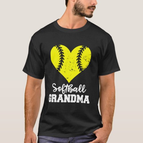 Softball Grandma He Softball T_Shirt