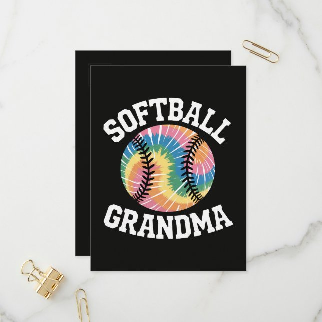 Softball Grandma Invitation Postcard (Front/Back In Situ)