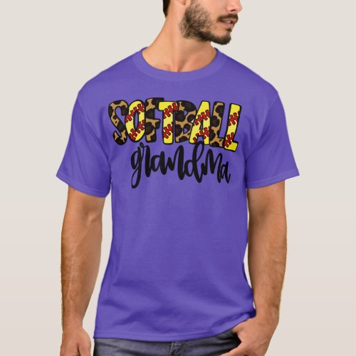 Softball Grandma Leopard T_Shirt