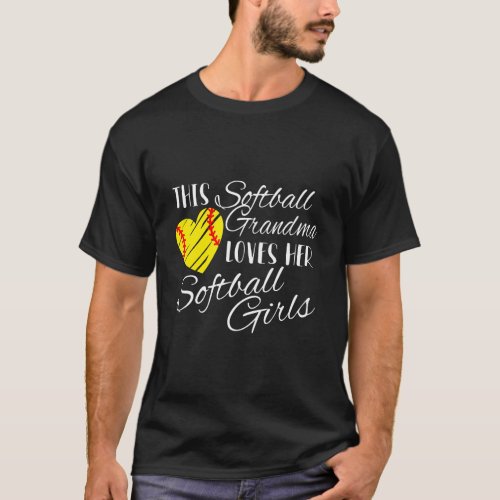 Softball Grandma Loves Her Softball Girls T_Shirt