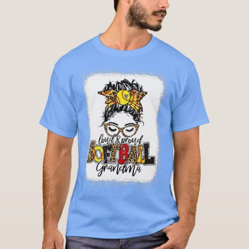 Softball Grandma Messy Bun Shirt Softball Grandma