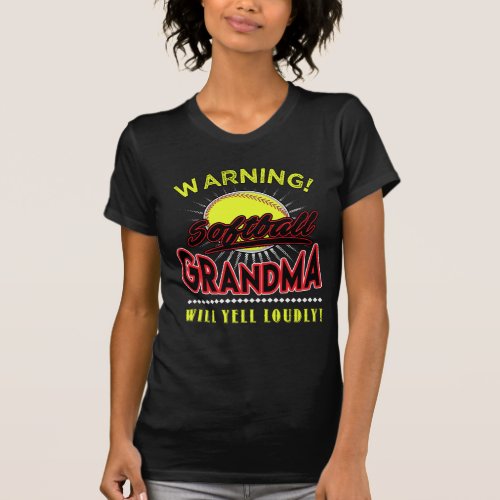 Softball Grandma Shirt Grandma Will Yell Loudly T_Shirt