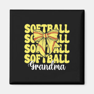 Softball Grandma Softball Nana Coquette Bow _1 Magnet