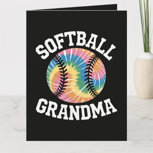 Softball Grandma Thank You Card (Front)